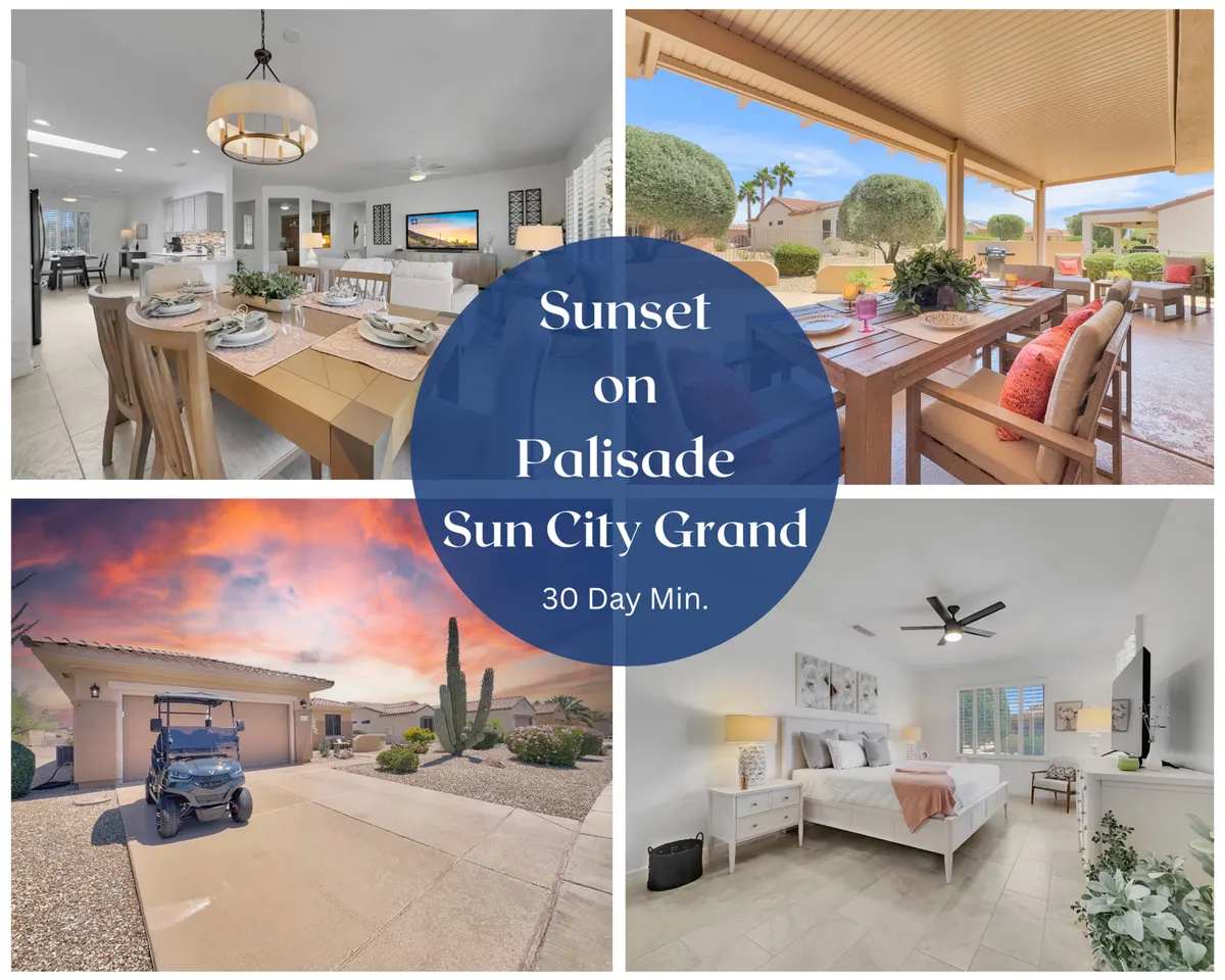The image showcases an inviting interior with a beautifully set dining table, a glimpse of a tranquil outdoor seating area overlooking a landscaped garden, and stylish bedroom decor that promises restful nights. The scene evokes a sense of comfort and sophistication, highlighting spaces designed for al fresco dining, social gatherings, and peaceful relaxation.